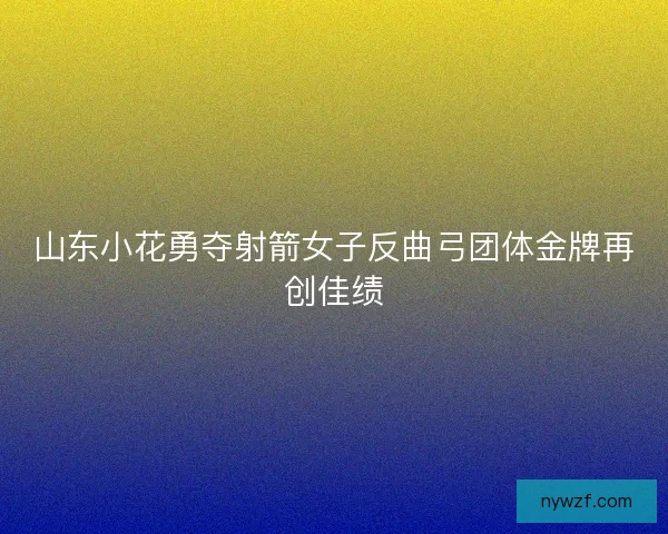 山东小花勇夺射箭女子反曲弓团体金牌再创佳绩 山东小花勇夺射箭女子反曲弓团体金牌再创佳绩